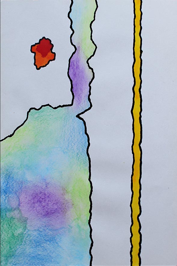 dessin à l'encre et pastels