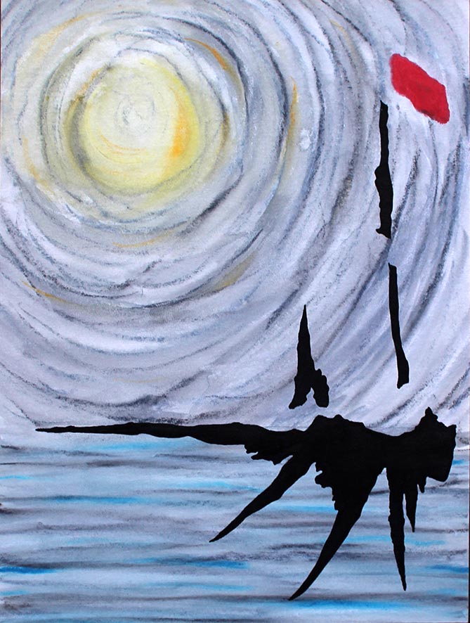 dessin à l'encre et pastels